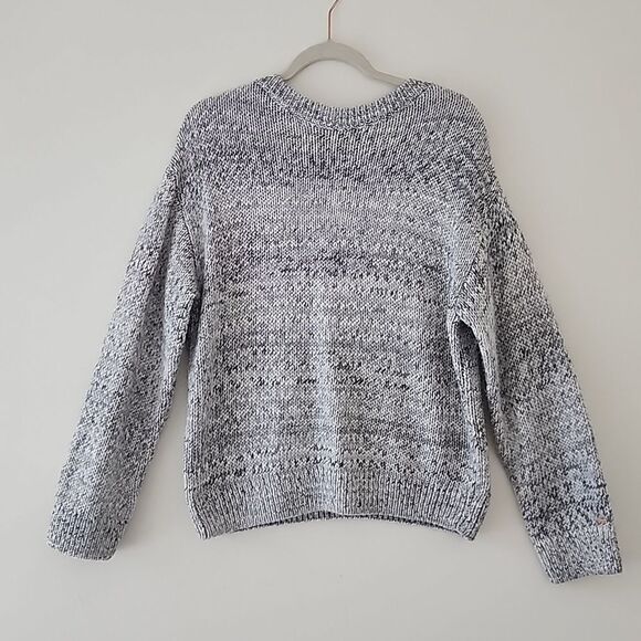 Pink Victoria's Secret Gray Heathered Knit V Back Sweater L (gl10) - Picture 2 of 7